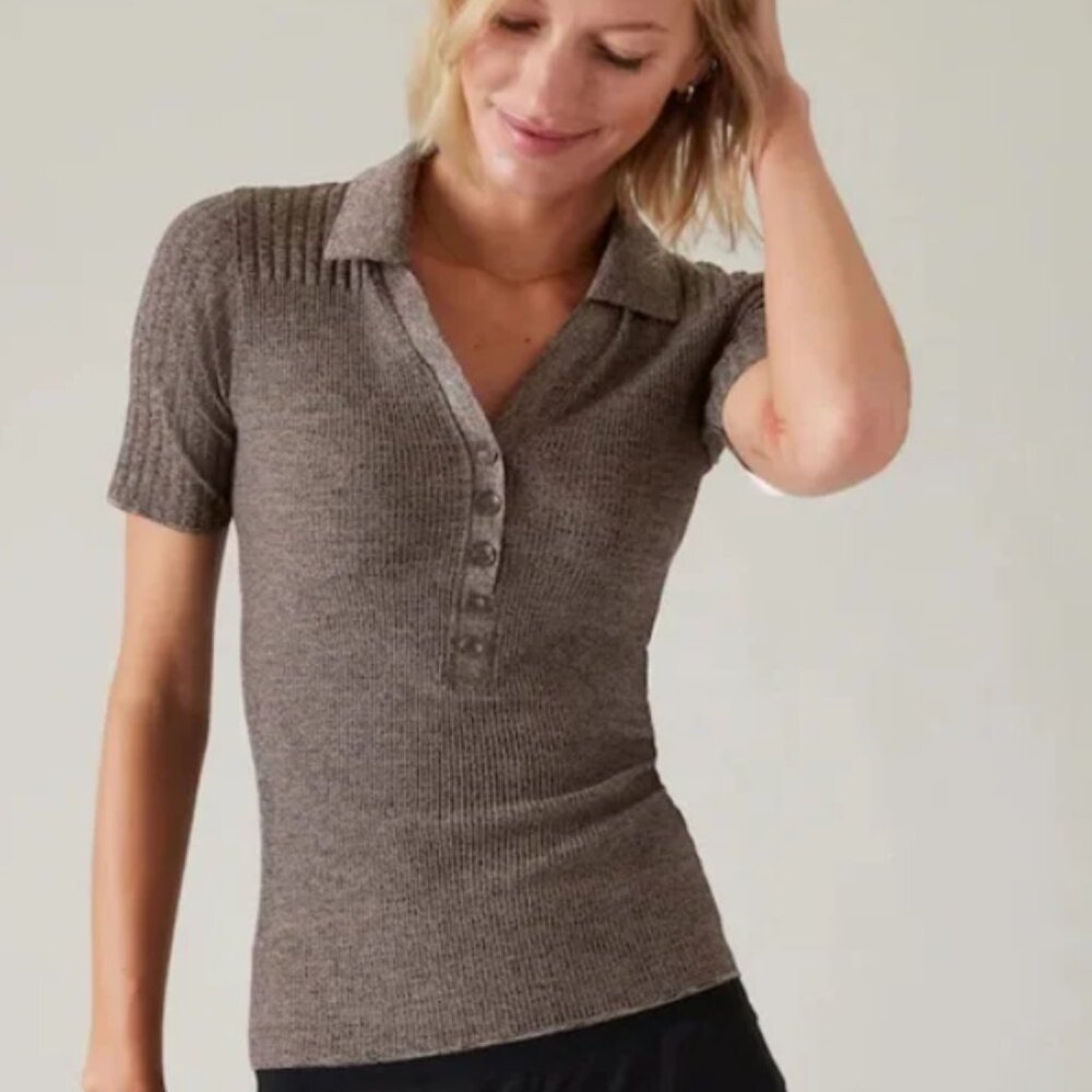Athleta Luxe Seamless Polo Tee